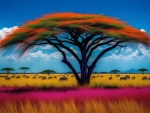 Vibrant African Grasslands A Kaleidoscope of Colors and Wildlife