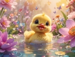Cute baby duckling