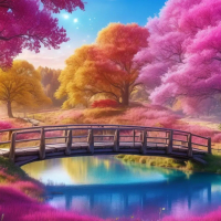 Enchanting Autumn Forest Luminescent Waters