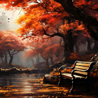 Wet bank in fall park