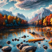 Beautiful fall colors at the river