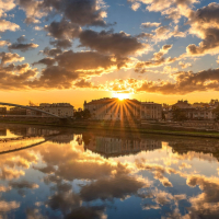 Sunrise over Vistula River