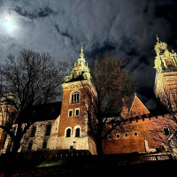 Moon over Wawel Castle
