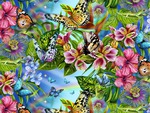 FLOWERS AND BUTTERFLIES