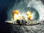 USS Iowa Firing Side Cannons