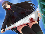 black hair blood katsura kotonoha school days seifuku skirt thighhighs zettai ryouiki