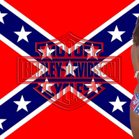 Harley Flag With A Rebel Girl...........