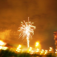 artificial fires sky in Bogota