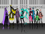 boots dress gumi hatsune miku kagamine len kagamine rin kaito kamui gakupo long hair megurine luka meik