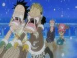 Luffy and Usoppe acting goofy