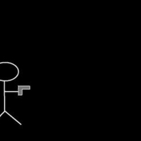 stick man holding a gun