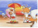 Chibi Cream and tails!