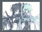 Black rock shooter character & Miku