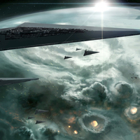 star destroyers shoots planet