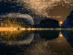 Moon and Cloud Reflection