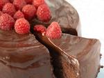Raspberry topped choc cake