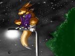 Renamon on a Lightpost