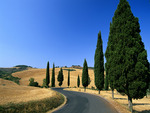 Italy: Winding Country Road in Monticchiello, Pienza