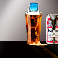 Budweiser Can and Cell Phone