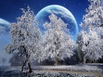 A Beautiful Winter With A Big Moon