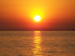 ~A Beautiful Orange Sunset~On Hudson Beach, Florida~