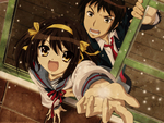 kyon-snow-suzumiya_haruhi-suzumiya_haruhi_no_yuutsu-window