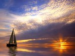 sailing at sunset