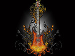 Guitar on fire!