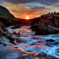 WILD LIGHT AT GLACIER FALLS