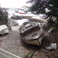 Beautiful old and abandoned ship in Opatija, Croatia