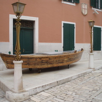 Boat on the street, Rovinj, Croatia