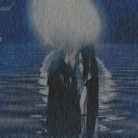 cloud and tifa in the rain