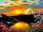 VOLCANO AND CHERRY BLOSSOMS JP.