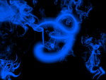 blue runes and smoke