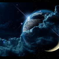 Earth and Moon in the Clouds