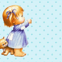 Cute girl dressed blue