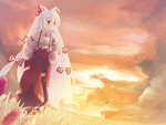 Mokou in the Sunset