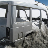 wrecked car in  kargil