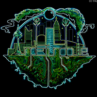 Indefinable Floating City Green Wallpaper 4x3