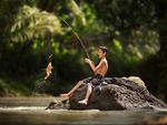 Boy fishing