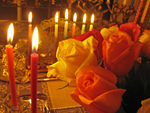 Candles and roses
