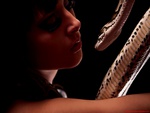 woman and a snake