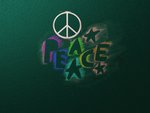Peace Graffiti on Teal