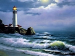lighthouse in moonlight