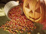 Candy corn and pumpkin