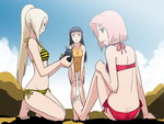 ino sakura hinata on the beach