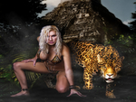Woman and panther
