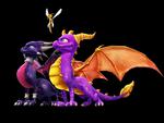 Spyro, Cynder And Sparx