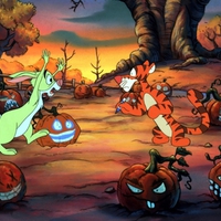 Rabbit and Tigger with Pumpkins