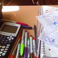 hard at work in math class